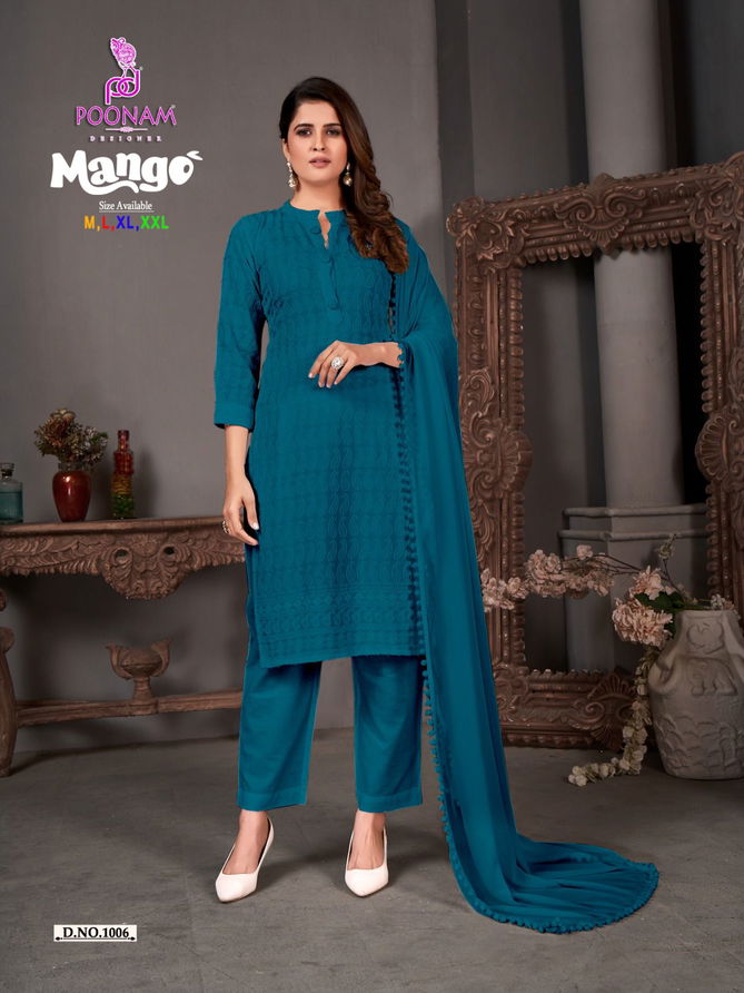 Mango Chikankari By Poonam Readymade Salwar Kameez Catalog
